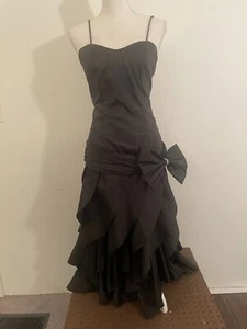 Vestido de Cena Vintage Elegante Union Hecho en EE. UU. Negro Noche Baile de graduación ILGWU tag de - Imagen 1 de 9