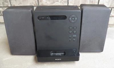 Sony HCD-LX20i MP3 CD iPod AM FM Radio Stereo Player Bookshelf Black Working  - Image 1 of 4