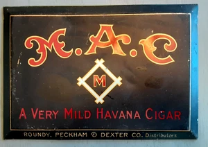Antique Vintage M.A.C Cigar Tin Sign over Cardboard 7" x 10" -Not Reproduction - Picture 1 of 2