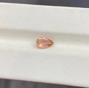 0.87 ct Best Grade Mozambique Peach Pink / Natural Tourmaline - Pear Gem Video ! - Picture 1 of 2