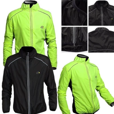 Men's Cycling Bicycle Windbreaker MTB Rain Coat Waterproof Long Sleeve Jacket - Image 1 of 4