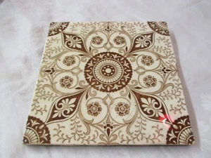 Antique England Mintons China Stoke on Trent Tile Floral white & light brown - Picture 1 of 4