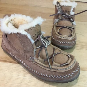 LL BEAN Wicked Good Lodge Chukkas Stiefeletten Kastanie Wildleder Lammfell braun Herren 8 - Bild 1 von 20