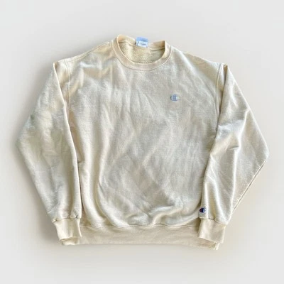 Champion Sudadera Adulto Grande Tostado Plateado Contraste Desteñido Bordado Cuello Redondo Foto 1 de 3