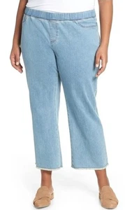 Eileen Fisher Plus 3X Organic Cotton Straight Leg Frayed Hem Jeans NWT - Picture 1 of 13