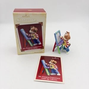 2004 Hallmark Keepsake "My Fourth Christmas " Ornament Dog & Memory Card - Picture 1 of 11
