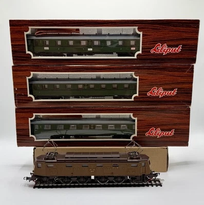 Fleischmann 1339 - FS E428 Modelleisenbahn Ersatzkarton + 3x Liliput Waggons H0 - Bild 1 von 4