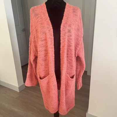 United Colors of Benetton Knit Open Cardigan Oversize Sweater Size S Italy Cozy - Image 1 of 4
