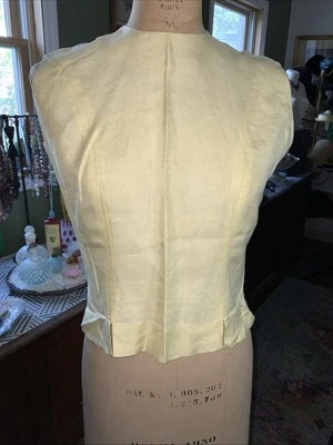 Blusa De Colección Años 50 Amarilla Sin Mangas Seda Gasa Sidney Heller Secretaria Talla 30 Foto 1 de 4
