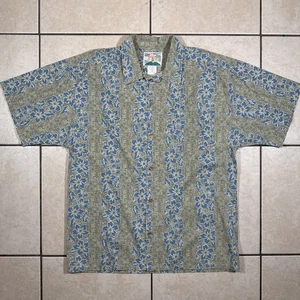 Paradise Of The Pacific Men’s Blue Floral Hawaiian Shirt XL Vintage USA - Picture 1 of 9