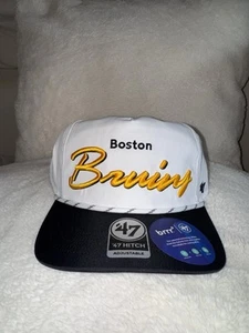 Boston Bruins '47 Brand NEW brrr Hitch Snapback Adjustable Hat Cap NHL RETRO - Picture 1 of 3