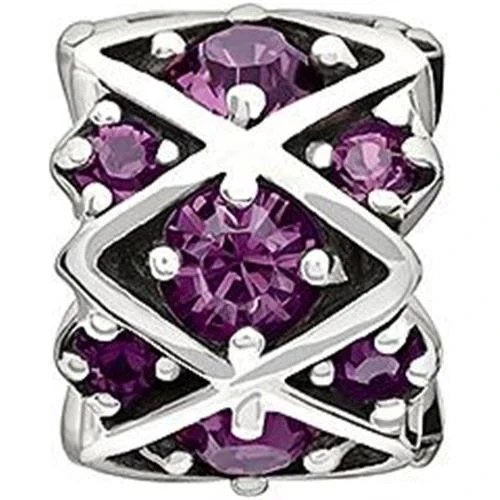 Auténticas Piedras Brillantes Chamilia Plata Esterlina Amatista Swarovski RETIRADAS Foto 1 de 1