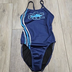 AgonSwim One Piece Swimsuit Racer Custom Blue Women's CAC - Picture 1 of 7