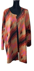Attitudes by Renee 3X Reversible Cardigan Jacket Abstract 70S Style Retro NEW - Picture 1 of 9