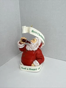 Ornamento Coca-Cola Babbo Natale Trim-a-Tree 1990 "Buon Natale e Felice Anno Nuovo" - Foto 1 di 6