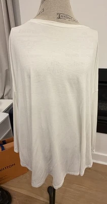 Camiseta Marla Wynne Manga Larga Espalda Plisada Dobladillo Curvo Dolman Crema. 2x Nuevo sin etiquetas Foto 1 de 4