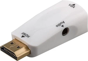10x Kompakter HDMI™/VGA Adapter inkl. Audio, vergoldet; Kompakter HDMI™/VGA Adap - Bild 1 von 3