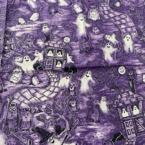 Halloween lila Geister glücklich Vintage Kostüm Stoff NEU Spukhaus 83x43" T1 - Bild 1 von 8