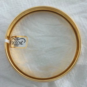 18K TWO TONE GOLD BANGLE 7.42 GRAMS SIZE 3 - Picture 1 of 5