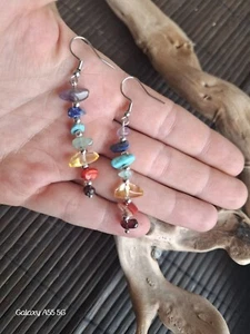 Ohrringe aus Feinstein und Naturstein, Neu - Bild 1 von 6