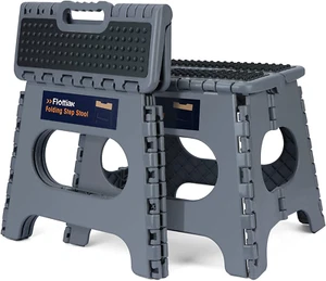 11" Non Slip Folding Step Stool for Adults and Kids Holds up to 300 Lbs - Picture 1 of 19