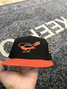 Black Orioles fitted hat 7 3/8 - Picture 1 of 8