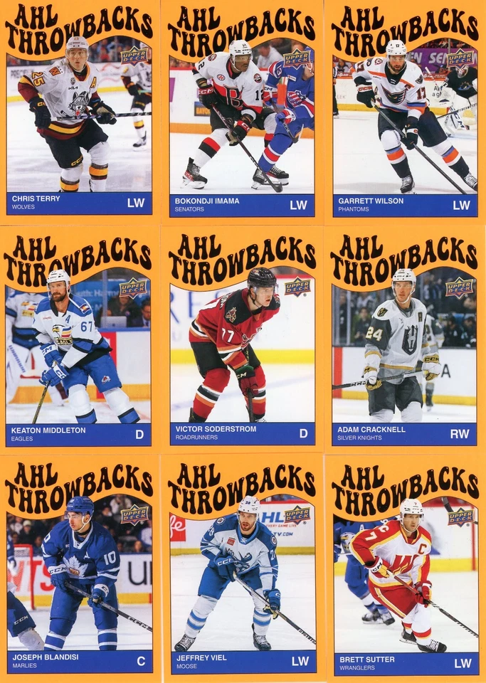 U PICK LOT 2023-24 23-24 Upper Deck UD AHL THROWBACKS Insert Hockey card set - Image 1 of 1