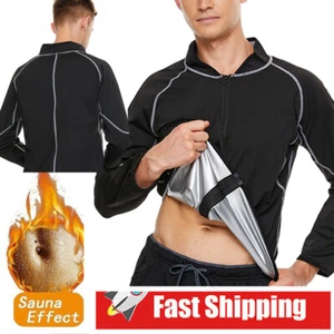Fit Traje de sauna traje para hombre Sudadera de neopreno tops Perdida de peso ra - Imagen 1 de 19