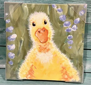 Fuzzy Duck Easter Canvas Wall Hanging Decor I Love You A Bushel and a Peck New - Picture 1 of 5