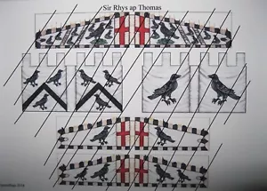 28mm Medieval Wars of the Roses Lancastrian Paper Flags Sir Rhys ap Thomas - Picture 1 of 1