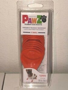 Pawz Rubber Dog Boots Water-Proof Reusable X SMALL ORANGE 12 Boots NWT