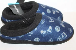 Cuddl Duds Boy's Navy Blue & Black Video Gamer Print Slippers Boy Size M 3-4 NEW - Picture 1 of 4