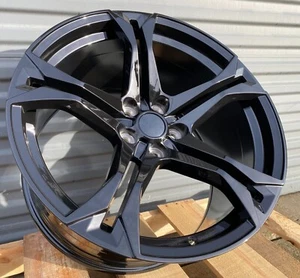 20X10 20X11 GLOSS BLACK Wheels 5X120 FITS Chevrolet Camaro ZL1 1LE Brembo Brakes - Picture 1 of 8