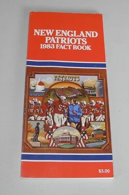 1983 Football New England Patriots Pre-Season Fact Media Guide Roster Program - Image 1 of 2