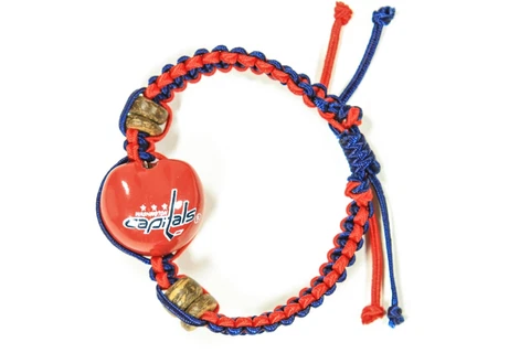 Washington Capitals Go Nuts Kukui Nut Macrame Bracelet (NHL Officially Licensed) Cover