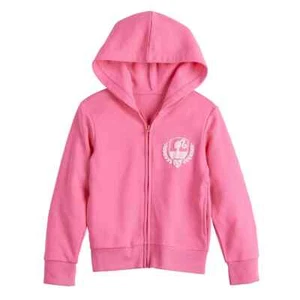 New Girls Barbie Zip Hoodie 4/5 6/6X 7/8 10/12 - Picture 1 of 2