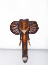 Elephanten Kopf aus Holz Wandmaske H-27cm x B 21cm-Handarbeit