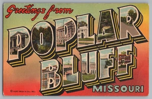 Postcard Greetings From Poplar Bluff, Missouri, Large Letter - Picture 1 of 2
