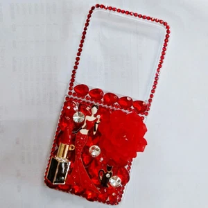 Sparkly Flip Case Girly Luxury Bling Full Diamonds Women Hard Phone Cover Case - Picture 1 of 31