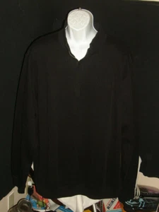 CUTTER & BUCK BLACK 100% SUPIMA COTTON L/S 1/2 ZIP SWEATER SZ 3XL "DEL MAR" LOGO - Picture 1 of 10