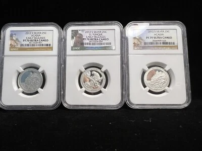2012 Silver Quarter Lot - NGC PF70 - Acadia - El Yunque - Acadia - Image 1 of 4