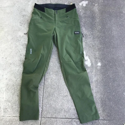 Gore Wear Men Medium Fernflow Pants Green Adjustable Waistband Side Zipped Vents - Image 1 of 4