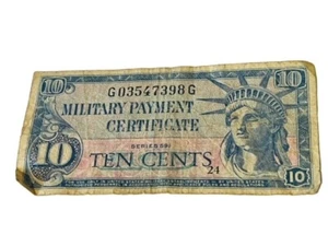 Military Payment Certificate 1961-1964 Ten Cents 10 Statue Liberty Ephemera BC1 - Picture 1 of 3