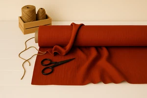Rufous Linen Blend Fabric by the Yard – Material for Upholstery & Crafts - Picture 1 of 10