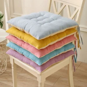 2er Set Stuhlkissen Sitzkissen Stuhlauflage Sitzauflage 35x35 cm Mit Bändern - Bild 1 von 24