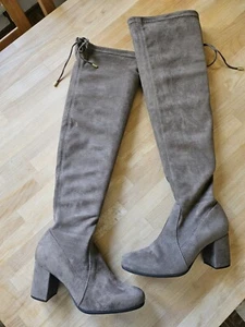 Modische Unisa Stiefel Overknees mittlerer Absatz Cognac Gr.38 - Bild 1 von 8