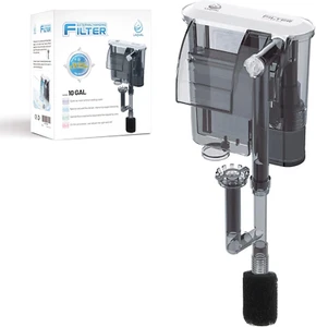 Aquarium Filter with Surface Skimmer, 10 Gallon Small Fish Tank Filter, 3-Layer - Picture 1 of 12