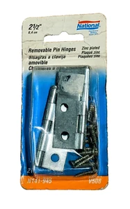 BISAGRAS DE PASADOR EXTRAÍBLES NATIONAL 2-1/2 IN ENCHAPADAS EN ZINC N-141-195 - Imagen 1 de 1