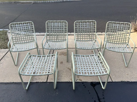 Vintage MCM Brown Jordan Lido Patio Chairs & Ottomans Cover