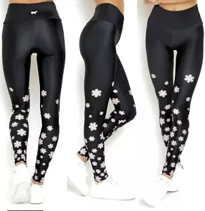 NEW $98 GOLDSHEEP Snowfall Leggings Sz Medium M Christmas Holiday Snowflake - Picture 1 of 13